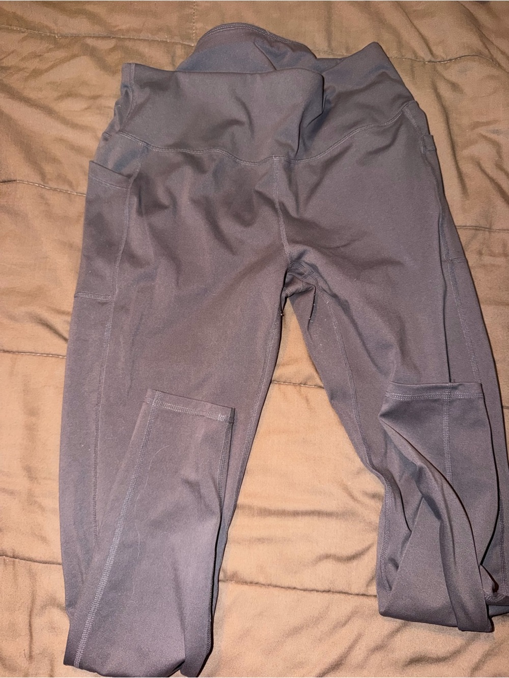 Gray Active Leggings with Side Pockets